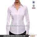 100%Cotton White sexual design Women's long sleeve casual shirt